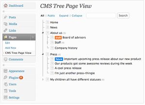 wordpress網(wǎng)站頁面樹形結(jié)構(gòu)圖插件 cms tree page view